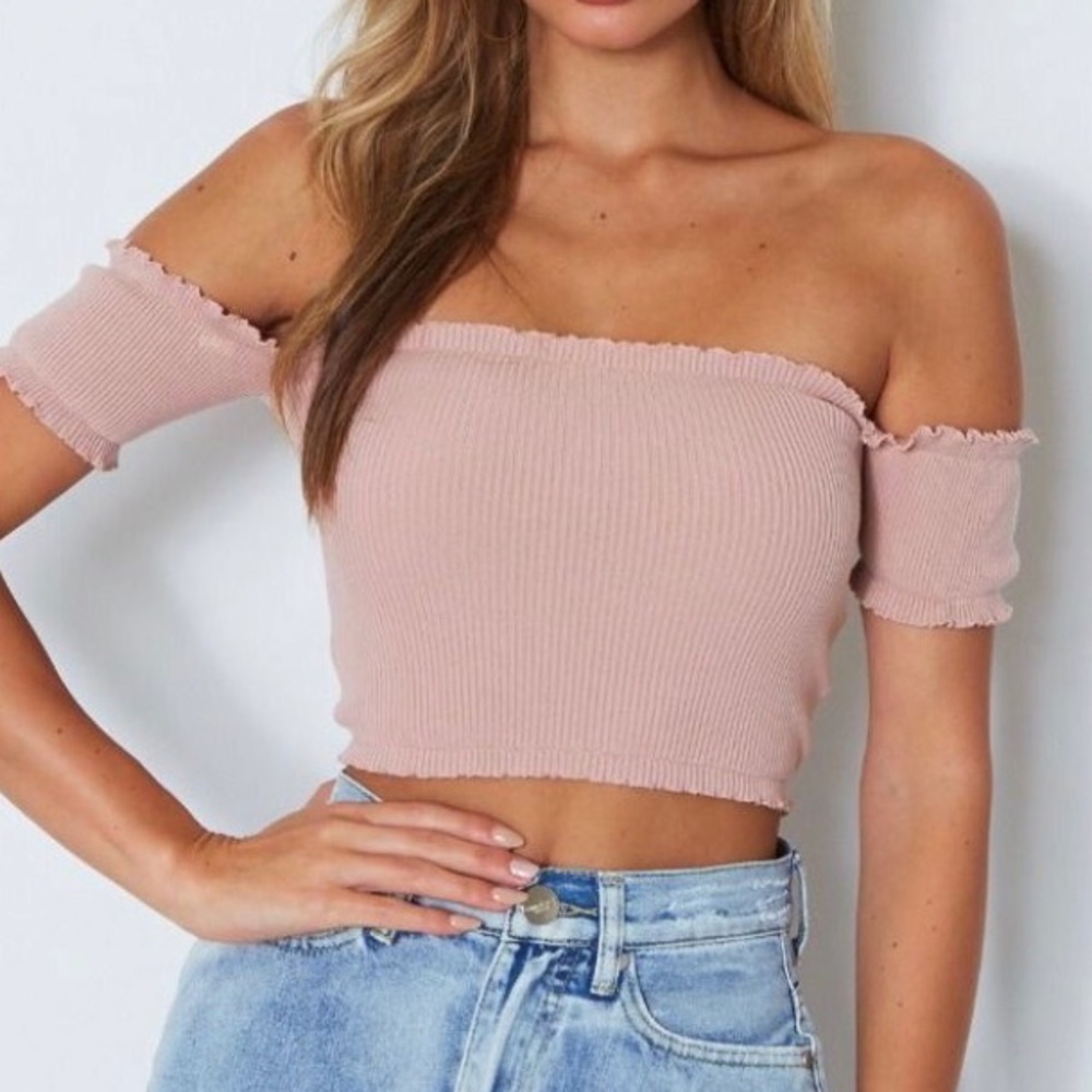 NWT white fox boutique off the shoulder top.